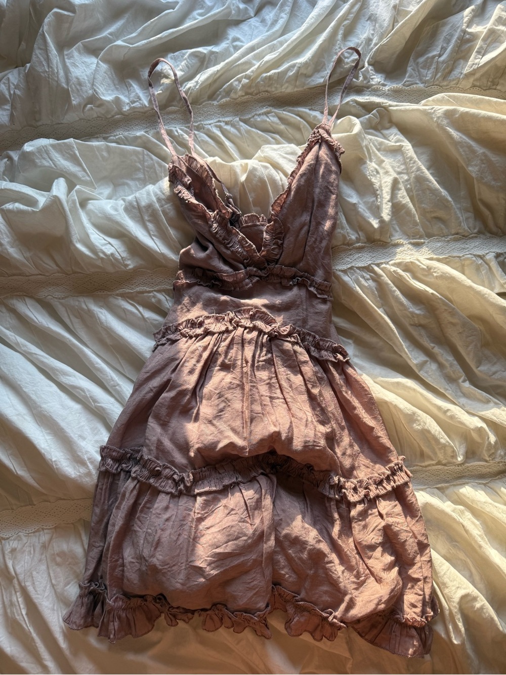 Princess Polly Mauve Pink Ruffle Mini Dress
